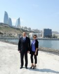 Azərbaycan Prezidenti və xanımı Dənizkənarı Milli Parkın yeni tikilən hissəsinin açılışında iştirak ediblər (FOTO)