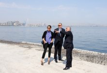 Azərbaycan Prezidenti və xanımı Dənizkənarı Milli Parkın yeni tikilən hissəsinin açılışında iştirak ediblər (FOTO)