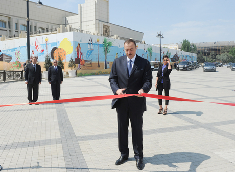 Azərbaycan Prezidenti və xanımı Dənizkənarı Milli Parkın yeni tikilən hissəsinin açılışında iştirak ediblər (FOTO)