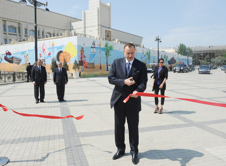 Azərbaycan Prezidenti və xanımı Dənizkənarı Milli Parkın yeni tikilən hissəsinin açılışında iştirak ediblər (FOTO)