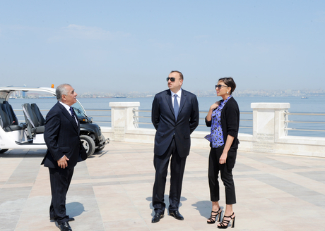 Azərbaycan Prezidenti və xanımı Dənizkənarı Milli Parkın yeni tikilən hissəsinin açılışında iştirak ediblər (FOTO)