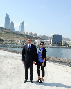 Azərbaycan Prezidenti və xanımı Dənizkənarı Milli Parkın yeni tikilən hissəsinin açılışında iştirak ediblər (FOTO)