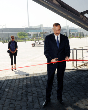 Prezident İlham Əliyev və xanımı "Eurovision 2012" mahnı müsabiqəsinin keçiriləcəyi "Baku Crystal Hall"un açılışında iştirak ediblər (FOTO)
