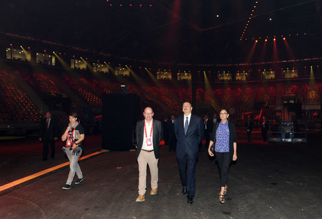 Prezident İlham Əliyev və xanımı "Eurovision 2012" mahnı müsabiqəsinin keçiriləcəyi "Baku Crystal Hall"un açılışında iştirak ediblər (FOTO)