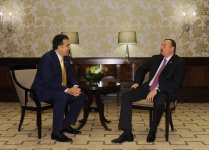 Azərbaycan Prezidenti İlham Əliyev Gürcüstan Prezidenti Mixeil Saakaşvili ilə görüşüb (FOTO)