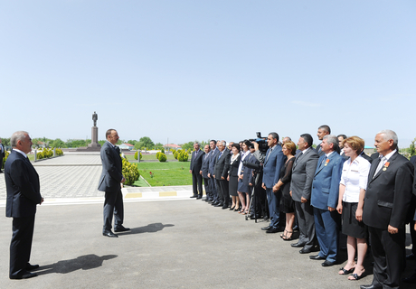 Prezident İlham Əliyev Naxçıvan Muxtar Respublikasına səfəri çərçivəsində Kəngərli rayonuna gəlib (FOTO)