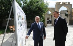 Prezident İlham Əliyev Badamdar qəsəbəsində Heydər Əliyev parkının yenidənqurmadan sonrakı vəziyyəti ilə tanış olub (FOTO)