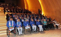 Azərbaycan Prezidenti və xanımı Olimpiya Oyunlarında iştirak edəcək nümayəndə heyətinin yola salınması mərasimində iştirak ediblər (FOTO)