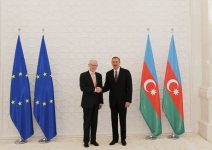 Azərbaycana rəsmi səfərə gələn Avropa İttifaqı Şurasının prezidentinin rəsmi qarşılanma mərasimi olub (FOTO)