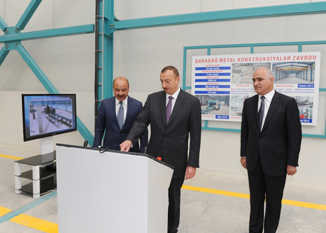İlham Əliyev Qaradağ metal konstruksiyalar zavodunun açılışında iştirak edib (FOTO)