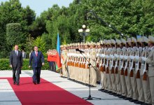 Tacikistan Prezidentinin rəsmi qarşılanma mərasimi keçirilib (FOTO)