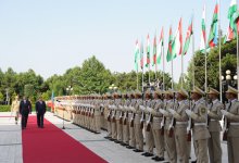 Tacikistan Prezidentinin rəsmi qarşılanma mərasimi keçirilib (FOTO)