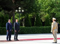Tacikistan Prezidentinin rəsmi qarşılanma mərasimi keçirilib (FOTO)