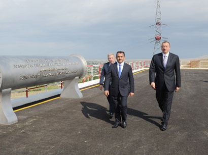 Prezident İlham Əliyev Hacıqabulda Şirvan-Muğan qrup su kəmərinin təməlqoyma mərasimində iştirak edib (FOTO)
