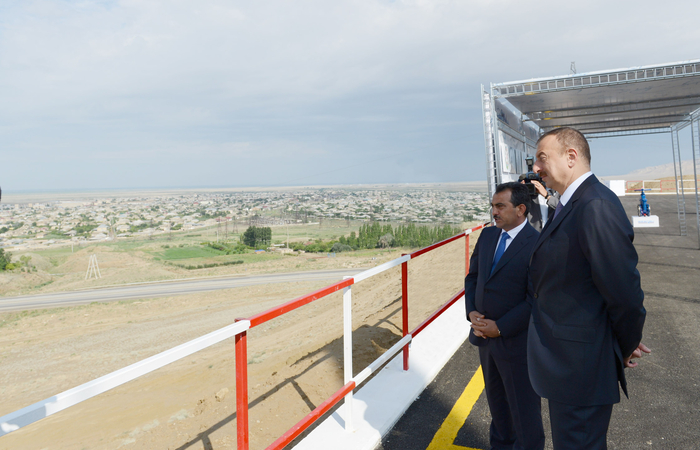 Prezident İlham Əliyev Hacıqabulda Şirvan-Muğan qrup su kəmərinin təməlqoyma mərasimində iştirak edib (FOTO)