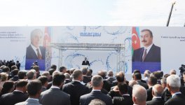 Prezident İlham Əliyev Hacıqabulda Şirvan-Muğan qrup su kəmərinin təməlqoyma mərasimində iştirak edib (FOTO)