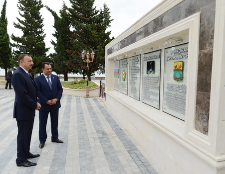 İlham Əliyev Lənkərandakı Bayraq Meydanında yaradılan şəraitlə tanış olub (FOTO)