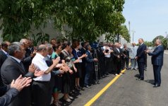 İlham Əliyev Cəlilabad-Hamarqışlaq-Sadatlı kəndlərararası avtomobil yolunun açılışında iştirak edib (FOTO)