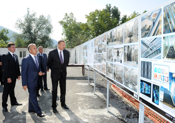 Azərbaycan Prezidenti Qəbələ Konqres Mərkəzində tikinti işlərinin gedişi ilə tanış olub (FOTO)