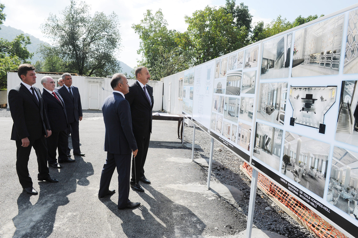 Azərbaycan Prezidenti Qəbələ Konqres Mərkəzində tikinti işlərinin gedişi ilə tanış olub (FOTO)