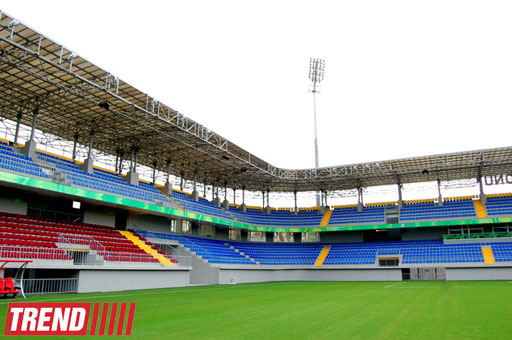 Bakıda 8-ci Kilometr qəsəbəsində tikilən yeni stadiondan görüntülər (FOTO)