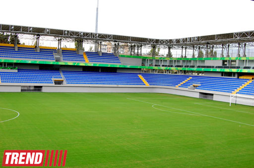 Bakıda 8-ci Kilometr qəsəbəsində tikilən yeni stadiondan görüntülər (FOTO)