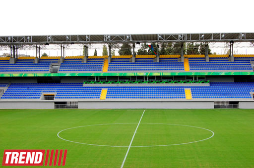 Bakıda 8-ci Kilometr qəsəbəsində tikilən yeni stadiondan görüntülər (FOTO)