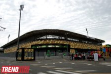 Bakıda 8-ci Kilometr qəsəbəsində tikilən yeni stadiondan görüntülər (FOTO)