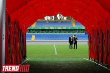 Bakıda 8-ci Kilometr qəsəbəsində tikilən yeni stadiondan görüntülər (FOTO)