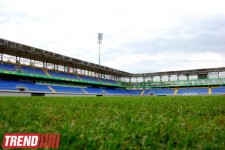 Bakıda 8-ci Kilometr qəsəbəsində tikilən yeni stadiondan görüntülər (FOTO)