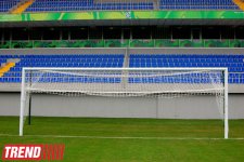 Bakıda 8-ci Kilometr qəsəbəsində tikilən yeni stadiondan görüntülər (FOTO)