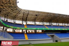 Bakıda 8-ci Kilometr qəsəbəsində tikilən yeni stadiondan görüntülər (FOTO)