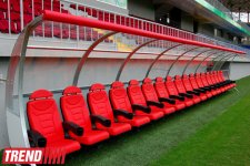 Bakıda 8-ci Kilometr qəsəbəsində tikilən yeni stadiondan görüntülər (FOTO)