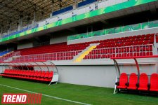 Bakıda 8-ci Kilometr qəsəbəsində tikilən yeni stadiondan görüntülər (FOTO)