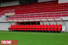 Bakıda 8-ci Kilometr qəsəbəsində tikilən yeni stadiondan görüntülər (FOTO)