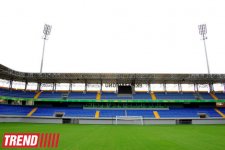 Bakıda 8-ci Kilometr qəsəbəsində tikilən yeni stadiondan görüntülər (FOTO)