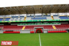 Bakıda 8-ci Kilometr qəsəbəsində tikilən yeni stadiondan görüntülər (FOTO)