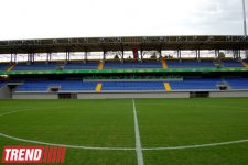 Bakıda 8-ci Kilometr qəsəbəsində tikilən yeni stadiondan görüntülər (FOTO)