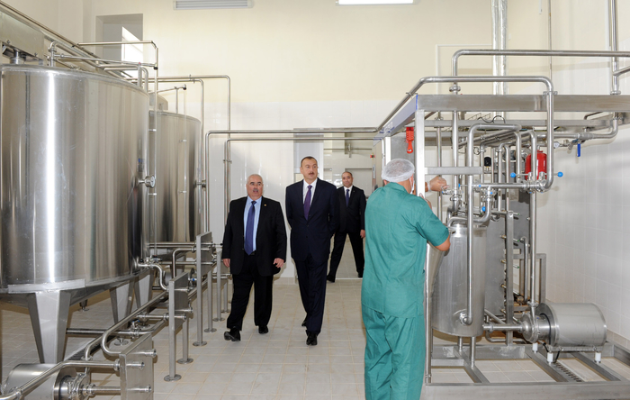 Prezident İlham Əliyev Tərtərdə süd emalı zavodunun açılışında iştirak edib (FOTO)