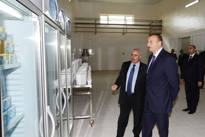 Prezident İlham Əliyev Tərtərdə süd emalı zavodunun açılışında iştirak edib (FOTO)
