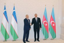 Özbəkistan Prezidenti İslam Kərimovun rəsmi qarşılanma mərasimi olub (FOTO)