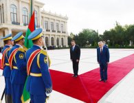 Özbəkistan Prezidenti İslam Kərimovun rəsmi qarşılanma mərasimi olub (FOTO)