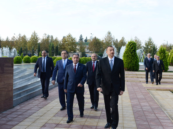 Prezident İlham Əliyev  Beyləqan rayonuna səfərə gəlib (FOTO)