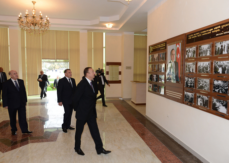 İlham Əliyev YAP Saatlı rayon təşkilatının inzibati binasının açılışında iştirak edib (FOTO)