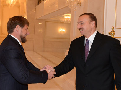 Prezident İlham Əliyev Ramzan Kadırovu qəbul edib (FOTO)