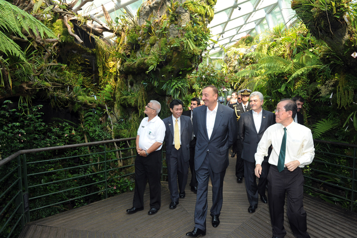 Prezident İlham Əliyev Sinqapur şəhərindəki Milli Səhləb Bağı ilə tanış olub (FOTO)