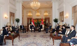 Azərbaycan və Sinqapur prezidentlərinin iştirakı ilə nümayəndə heyətlərinin geniş tərkibdə görüşü olub (FOTO)