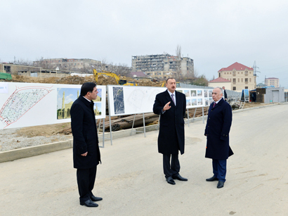 Prezident İlham Əliyev Bakıda məscid kompleksində inşaat işlərinin gedişi ilə tanış olub (FOTO)
