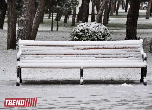 Bəyaza bürünmüş Bakı (FOTO)
