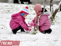 Bəyaza bürünmüş Bakı (FOTO)